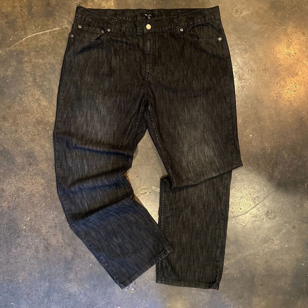 Alfani Black Jeans Mens 38x30 Straight Fit Dark Wash Denim